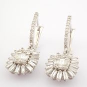 IDL Certificated 14K White Gold Diamond Earring (Total 1.02 Ct. Stone)