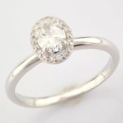 IDL Certificated 14K White Gold Diamond Ring (Total 0.47 Ct. Stone)