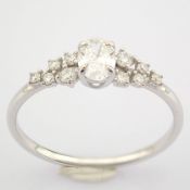 IDL Certificated 14K White Gold Diamond Ring (Total 0.45 Ct. Stone)