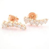 IDL Certificated 14K Rose/Pink Gold Diamond Earring (Total 0.53 Ct. Stone)