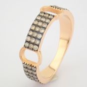 IDL Certificated 14K Rose/Pink Gold Brown Diamond Ring (Total 0.52 Ct. Stone)