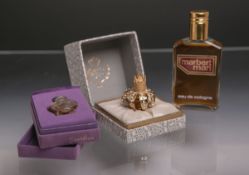 2 Parfüm-Miniaturen, bestehend aus: 1x Myrna Pons in Kronenform u. 1x Shalimar von Guerlain, dazu 1x