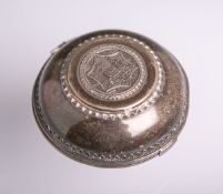 Runde Deckeldose mit jüdischen Motiven, u.a. Klagemauer, Tempelbergansicht, Davidstern, klappbar,