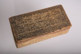 Schnupftabakdose aus Holz u. Papier,