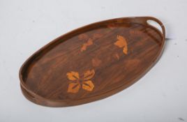 Ovales Tablett (wohl Nancy, wohl um 1900)