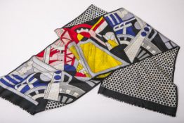 Schal (wohl Seide), Design: Roy Lichtenstein 1968