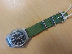 CMW W10 BRITISH ARMY SERVICE WATCH WATER RESISTENT TO 5 ATM NATO MARKINGS DATED 2005