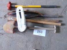 SLEDGE HAMMER, PICK AXES, HELVES, RECOVERY STROP ETC