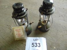2X HURRICANE LAMPS C/W SPARES