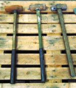 3 x Heavy Duty Sledge Hammers