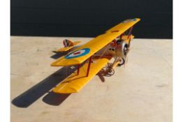 WORLD WAR I BRITISH SOPWITH CAMEL BIPLANE DETAILED MODEL