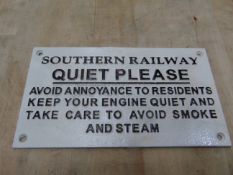 SOUTHERN RAILWAY CAST IRON SIGN