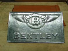 POLISHED ALUMINIUM BENTLEY CARS HANGING SIGN