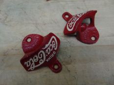2X CAST IRON COCA COLA BOTTLE OPENERS