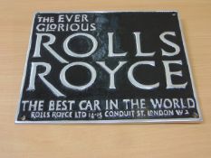 CAST ALUMINIUM ROLLS ROYCE ADVERTISING SIGN