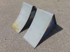 2 x Heavy Duty Steel Wheel Chocks