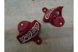 2X CAST IRON COCA COLA BOTTLE OPENERS