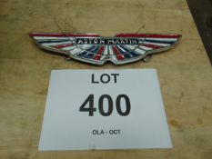 Aston Martin Polished Aluminium Hand Painted Hanging Sign 31cms x 8cms