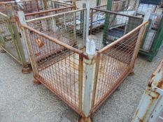 Heavy Duty Standard MoD Metal Stackable Stillage / Cage Pallet C/W Removeable Sides