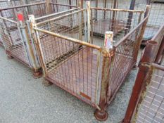 Heavy Duty Standard MoD Metal Stackable Stillage / Cage Pallet C/W Removeable Sides