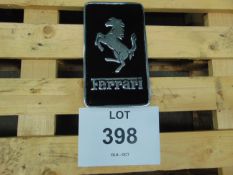 Ferrari Polish Aluminium Hanging wall sign 17cmsx30cms