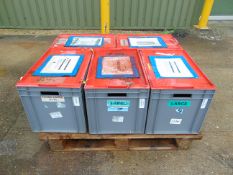 5 x Standard MoD Stackable Storage Boxes c/w Lids