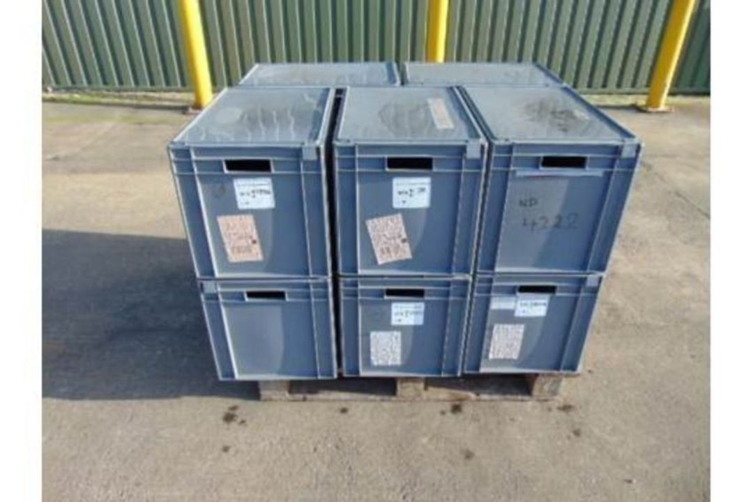10 x Standard MoD Stackable Storage Boxes c/w Lids - Image 1 of 7