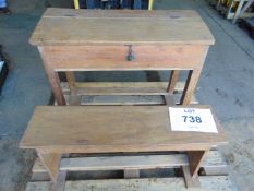 LOVELY VINTAGE OAK DOUBLE SEAT SCHOOL DESK
