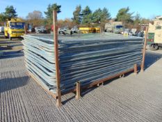 27 x Heras Style Galvanised Fencing Panels 3.4m x 2m C/W Transport Stillage