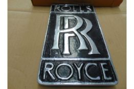 POLISHED ALUMINIUM ROLLS ROYCE HANGING WALL SIGN