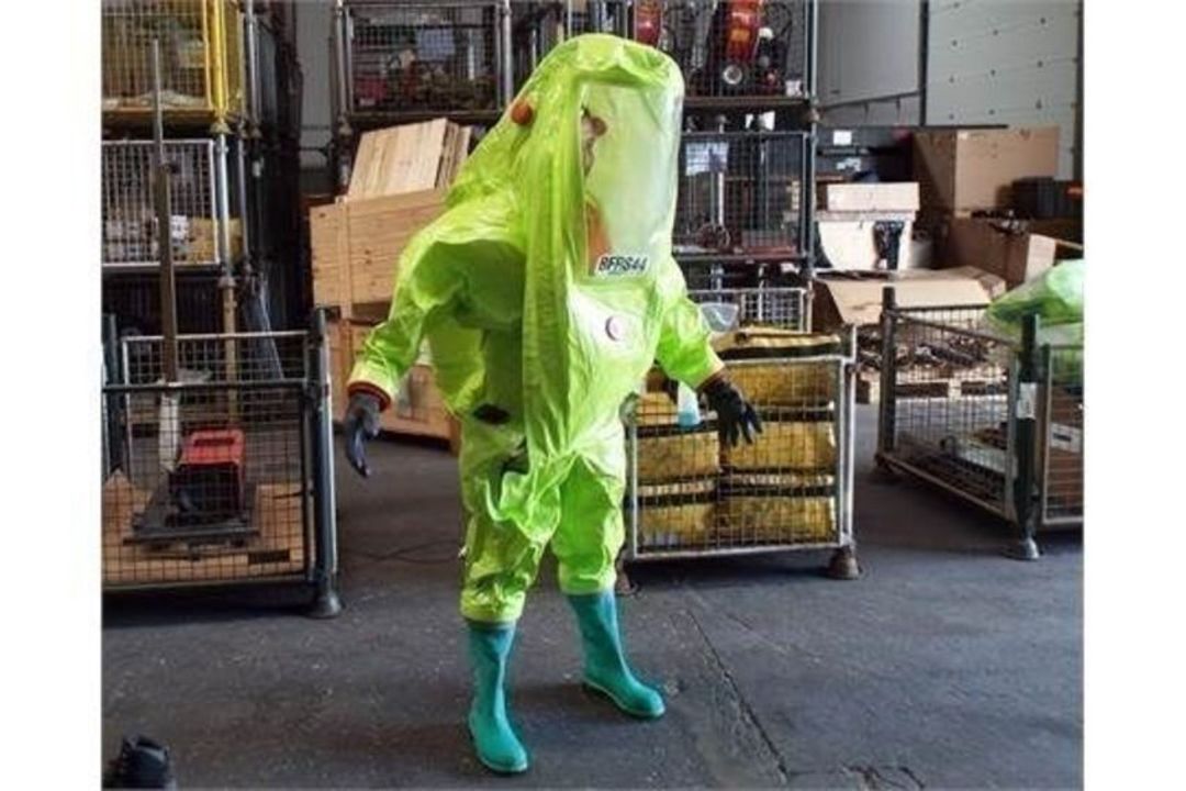 10 x Respirex Tychem TK Gas-Tight Hazmat Suit Type 1A with Attached Boots and Gloves - Image 1 of 10