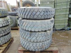 Qty 4 x Goodyear 12.00R20 G188A Tyres, unused still with bobbles fitted on 8 stud rims