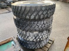 4 x Goodyear G188A and G388 tyres, unused on 8 stud rims