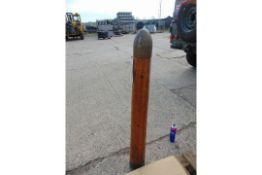 VERY RARE 120 MM L6A1 BAT DRILL RD BRASS AND OAK- DATED 1974