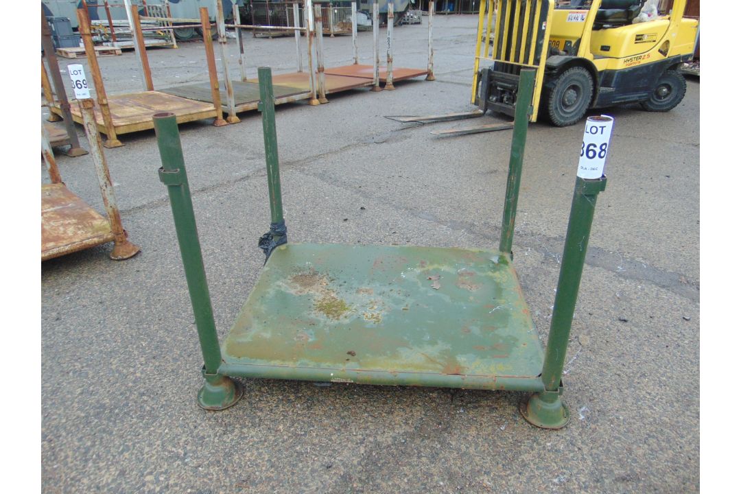 4 Post Steel Standard MoD Stacking Stillage 120cm x 100cm x 100cm as shown - Image 1 of 3