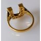 A mid-century yellow and white gold horseshoe-shape ring with pave-set diamond decoration, - Image 2 of 2
