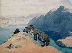 William Heaton Cooper R. I. (1903-1995), ULLSWATER FROM ABOVE GLENCOYNE, watercolour and pencil,