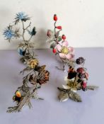 Four Boehm metal and ceramic figurines in limited editions of 200, three with certificates, as found