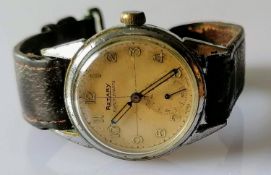 A Rotary Super-Sports wristwatch with subsidiary seconds dial, Arabic numerals, cream dial,