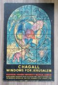 Marc Chagall poster printed by Mourlot for the Hadassa Medical Relief Association, 1961: WINDOWS FOR