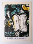 CHAGALL ET LA BIBLE, MUSEE RATH GENEVE 30 JUIN - 26 AOUT 1962, 34 X 25.5 CM, lithograph, signed in