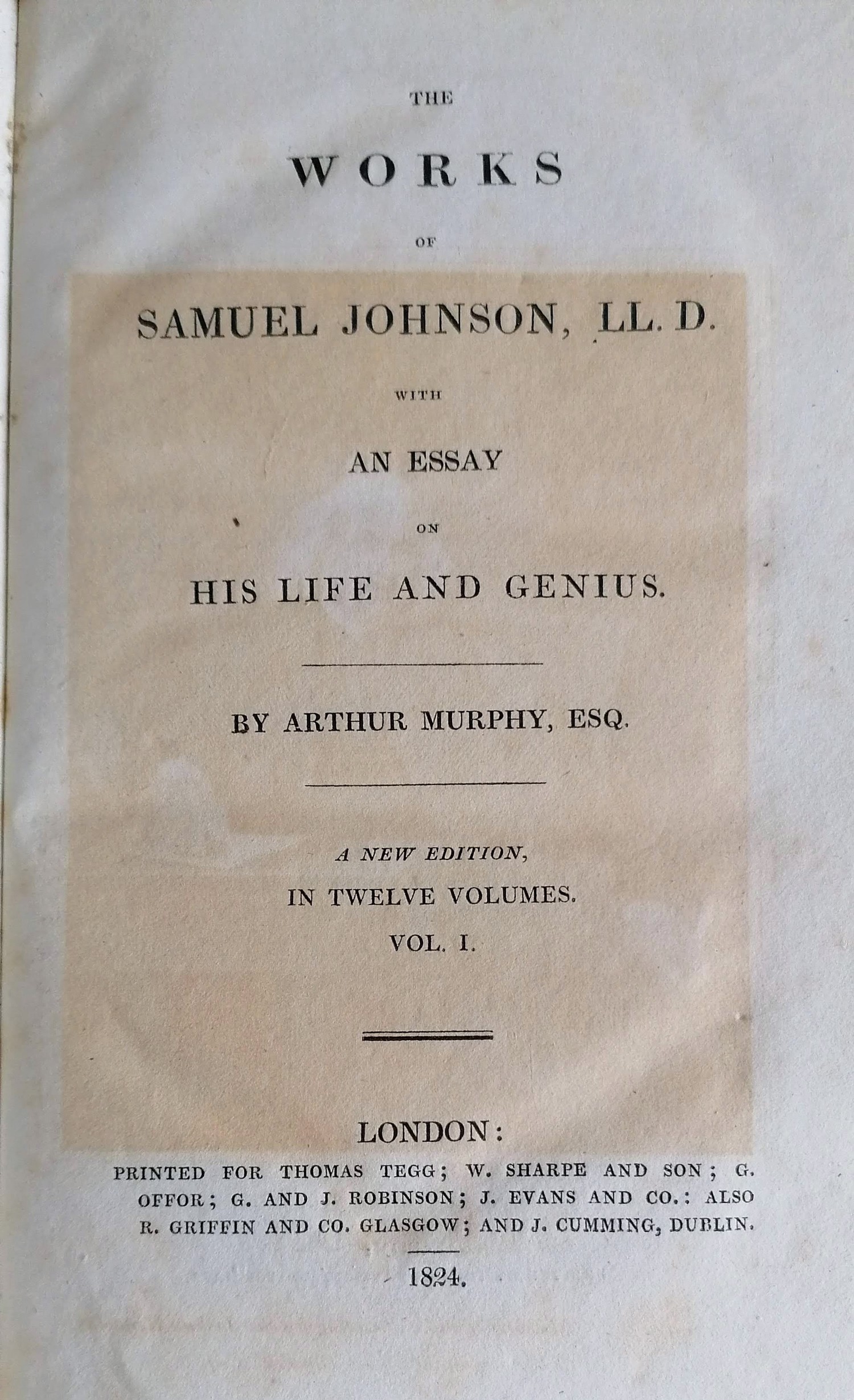 The Works of Samuel Johnson, LL.D. with an Essay on His Life and Genius by Arthur Murphy Esq., - Image 4 of 11