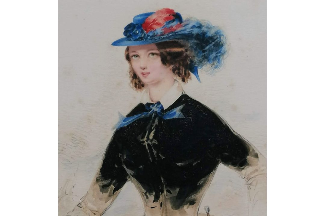 Attributed to Edward Hayes RHA (Irish, 1797-1864), LAURA BELL, watercolour, framed and mounted, - Image 1 of 7