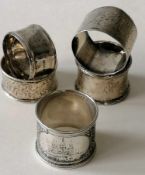 A 19th century Imperial Russian 84 silver niello napkin ring with seaweed decoration and depiction