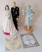 A Royal Doulton figurine of The Queen and Duke of Edinburgh, HN3836, Golden Wedding, 23.5 cm H and