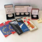 A Royal Mint 1994 Three Coin Silver Proof collection commemorating the 50th anniversary of the
