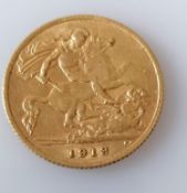A George V gold half-sovereign, 1913