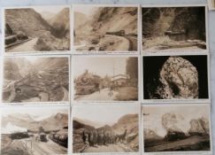 An assortment of photos on cards relating to the Central Railway of Peru, approximately 34, each