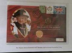 A Westminster 2006 United Kingdom Gold Full Sovereign Presentation Cover HM to commemorate QEII 80th
