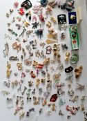 A large selection of mixed costume jewellery, mostly pairs of earrings, etc